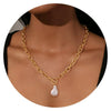 Women's Light Luxury Heart Shape Copper Pendant Necklace With Electroplated Metal Regular Chain Sweet Fashion Clavicle Chain