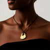 Women's Light Luxury Heart Shaped Alloy Pendant Necklace With Wax Rope Chain Geometric Horseshoe Design Electroplated Sweater Chain Accessory