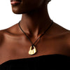 Women's Light Luxury Heart Shaped Alloy Pendant Necklace With Wax Rope Chain Geometric Horseshoe Design Electroplated Sweater Chain Accessory
