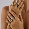 Women's Light Luxury Highend Colorblocking Stainless Steel Geometric Rings With Electroplating Jewelry