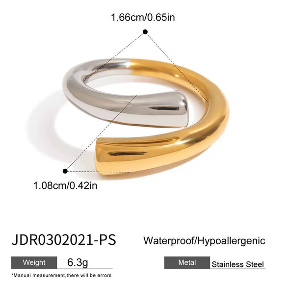 Women's Light Luxury Highend Colorblocking Stainless Steel Geometric Rings With Electroplating Jewelry