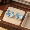 Women's Light Luxury Highend Elegant Copper Flower Electroplated Earrings