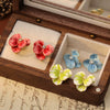 Women's Light Luxury Highend Elegant Copper Flower Electroplated Earrings