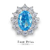 Women's Light Luxury Highend Geometric S925 Sterling Silver Aquamarine Diamond Ring