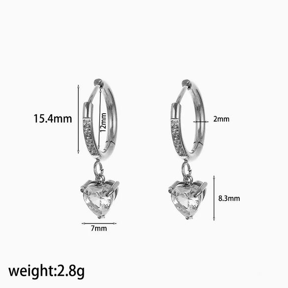 Women's Light Luxury Highend Geometric Zircon Stainless Steel Earrings 18K Goldplated