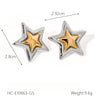 Women's Light Luxury Highend Nonfading Starshaped Titanium Steel Electroplated Earrings With Gold And Silver Color Matching