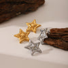 Women's Light Luxury Highend Nonfading Starshaped Titanium Steel Electroplated Earrings With Gold And Silver Color Matching
