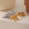 Women's Light Luxury Highend Nonfading Starshaped Titanium Steel Electroplated Earrings With Gold And Silver Color Matching