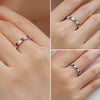 Women's Light Luxury Highend 925 Silver Ring Geometric Pattern Inlay With Sapphire And Moissanite
