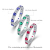 Women's Light Luxury Highend 925 Silver Ring Geometric Pattern Inlay With Sapphire And Moissanite