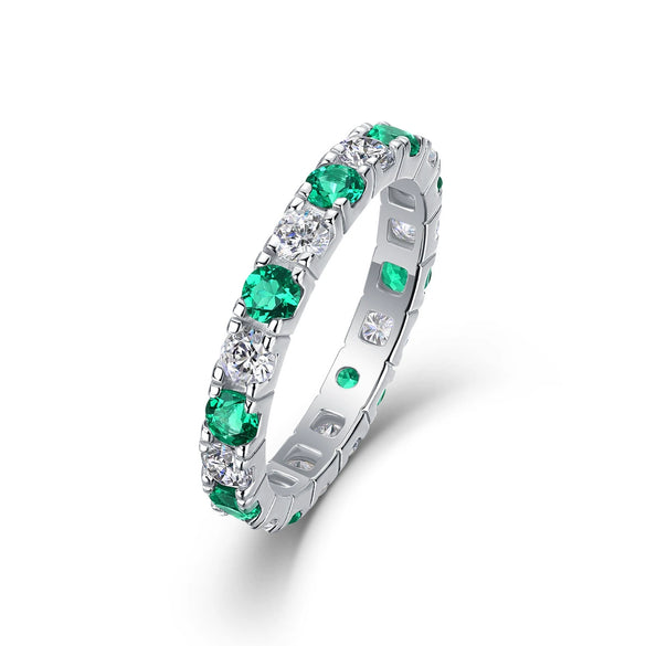 Women's Light Luxury Highend 925 Silver Ring Geometric Pattern Inlay With Sapphire And Moissanite