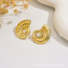 Women's Light Luxury Hypoallergenic Stainless Steel Conch Earrings With Bow Tie Pattern And Electroplating Treatment