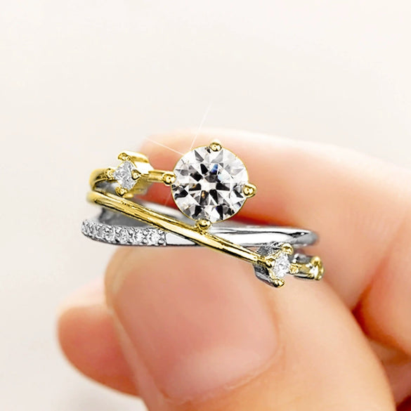 Women's Light Luxury Ins Style Ring Copper Zirconia Universe Planet Track Design