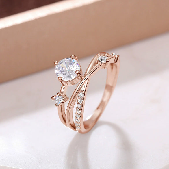 Women's Light Luxury Ins Style Ring Copper Zirconia Universe Planet Track Design