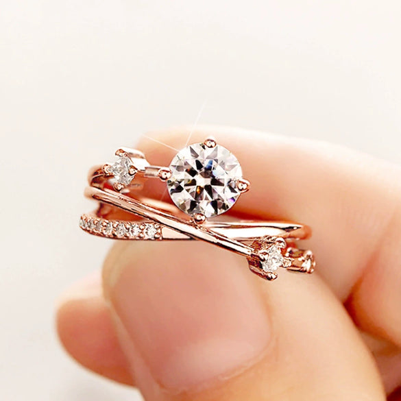 Women's Light Luxury Ins Style Ring Copper Zirconia Universe Planet Track Design