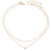 Women's Light Luxury Multi Layer Copper Pearl Necklace With Electroplated Heart Pendant Choker