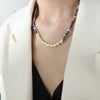 Women's Light Luxury Natural Beads And Freshwater Pearl Necklace With Geometric Pattern Handmade