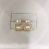 Women's Light Luxury Natural Freshwater Pearl And Sea Shell Earrings In Square Shape S925 Sterling Silver And 18K Goldfilled