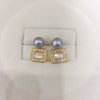 Women's Light Luxury Natural Freshwater Pearl And Sea Shell Earrings In Square Shape S925 Sterling Silver And 18K Goldfilled
