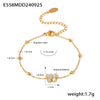 Women's Light Luxury Niche Butterfly Bead Bracelet With Natural Fritillaria And 3A Zircon 316L Stainless Steel Plated 18K True Gold Electroplated Geometric And Animal Patterns