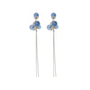 Women's Light Luxury Niche Vintage Long Style Geometric Copper And 925 Silver Bead Tassel Earrings Set With Crystal