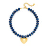 Women's Light Luxury Resin Heart Pendant Necklace With Bead Chain Electroplated Heart Shaped Fashion Jewelry