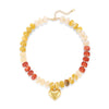Women's Light Luxury Resin Heart Pendant Necklace With Bead Chain Electroplated Heart Shaped Fashion Jewelry