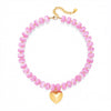 Women's Light Luxury Resin Heart Pendant Necklace With Bead Chain Electroplated Heart Shaped Fashion Jewelry