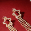 Women's Light Luxury Rhinestone Long Tassel Earrings With Irregular Star And Round Geometric Design