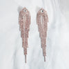 Women's Light Luxury Rhinestone Long Tassel Earrings With Irregular Star And Round Geometric Design