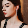 Women's Light Luxury Rhinestone Long Tassel Earrings With Irregular Star And Round Geometric Design