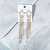Women's Light Luxury Rhinestone Long Tassel Earrings With Irregular Star And Round Geometric Design