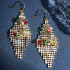 Women's Light Luxury Rhinestone Long Tassel Earrings With Irregular Star And Round Geometric Design