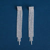 Women's Light Luxury Rhinestone Long Tassel Earrings With Irregular Star And Round Geometric Design