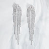 Women's Light Luxury Rhinestone Long Tassel Earrings With Irregular Star And Round Geometric Design