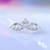 Women's Light Luxury S925 Silver Crown Pattern Ring With Zircon And Diamond