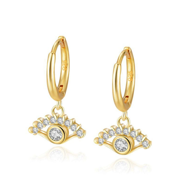 Women's Light Luxury S925 Silver Needle Geometric Zircon Earrings With Electroplating