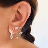 Women's Light Luxury S925 Silver Needle Geometric Zircon Earrings With Electroplating
