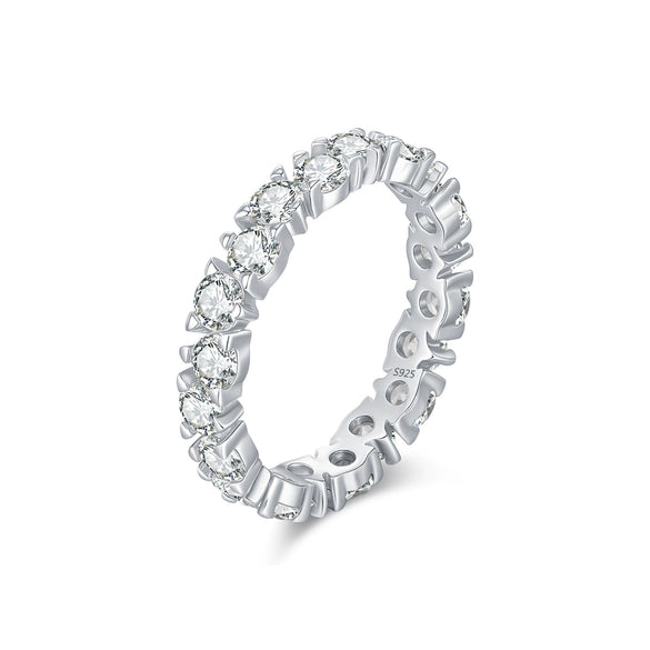 Women's Light Luxury S925 Sterling Silver Electroplated Diamond Ring