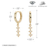 Women's Light Luxury S925 Sterling Silver Geometric Horse Eye Water Drops Diamond Pendant Earrings