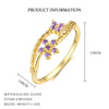 Women's Light Luxury S925 Sterling Silver Geometric Round Zircon Butterfly Ring Jewelry