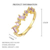 Women's Light Luxury S925 Sterling Silver Geometric Round Zircon Butterfly Ring Jewelry