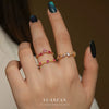 Women's Light Luxury S925 Sterling Silver Geometric Round Zircon Butterfly Ring Jewelry
