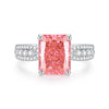 Women's Light Luxury S925 Sterling Silver Geometric Yellow Diamond Ring With Fourclaw Setting