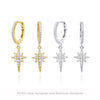 Women's Light Luxury S925 Sterling Silver Microinlaid Zircon Star Hoop Earrings