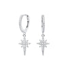 Women's Light Luxury S925 Sterling Silver Microinlaid Zircon Star Hoop Earrings