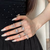 Women's Light Luxury S925 Sterling Silver Pearshaped Geometric Ring With Electroplating