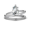 Women's Light Luxury S925 Sterling Silver Pearshaped Geometric Ring With Electroplating