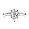 Women's Light Luxury S925 Sterling Silver Pearshaped Geometric Ring With Electroplating