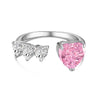 Women's Light Luxury S925 Sterling Silver Ring With Geometric And Heart Shape Electroplated Set With 8A Zircon And High Carbon Diamond